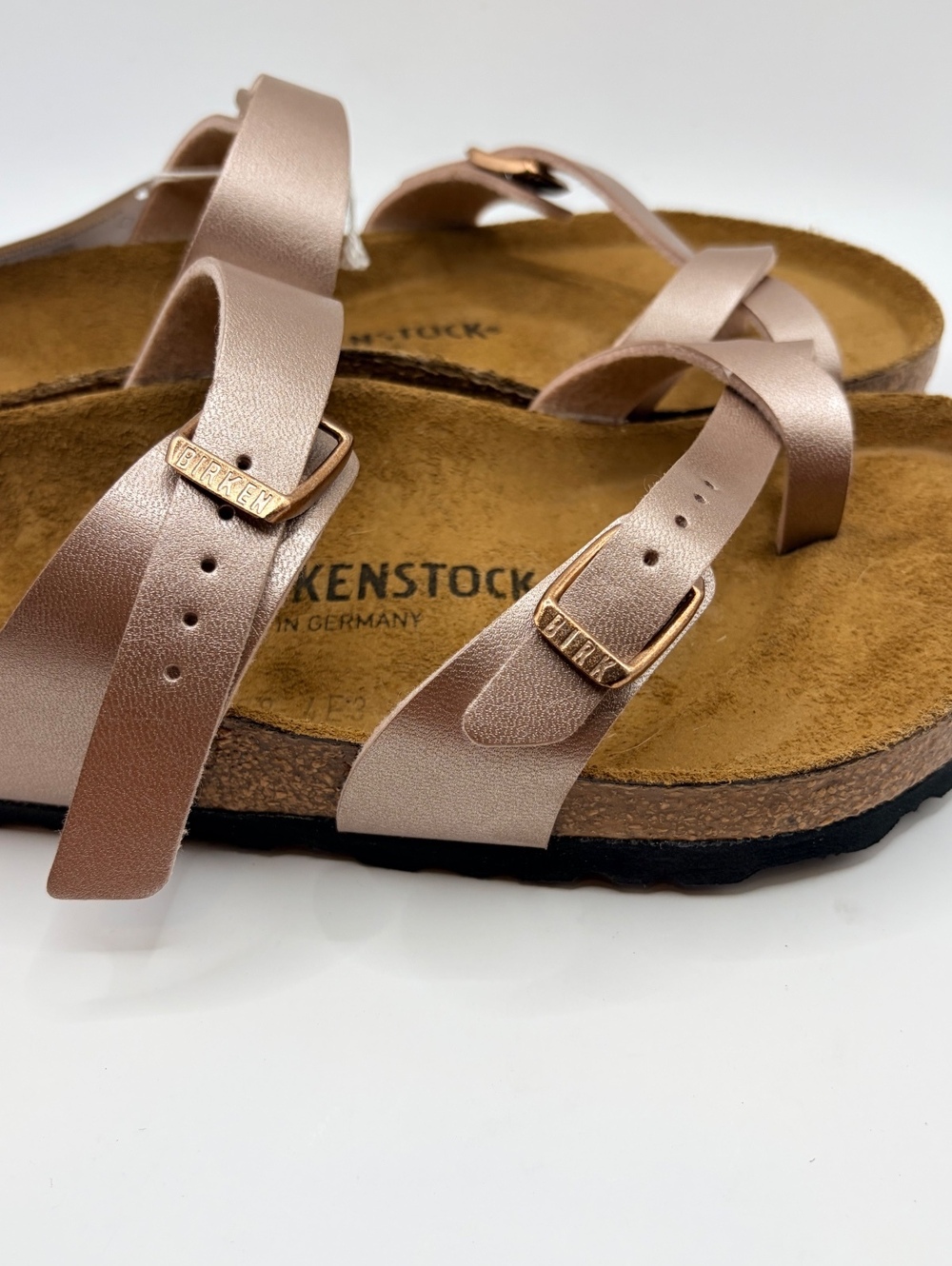 Birkenstock Women's Mayer Copper Leather Toe Loop Sandals Size 38 - Picture 2 of 8